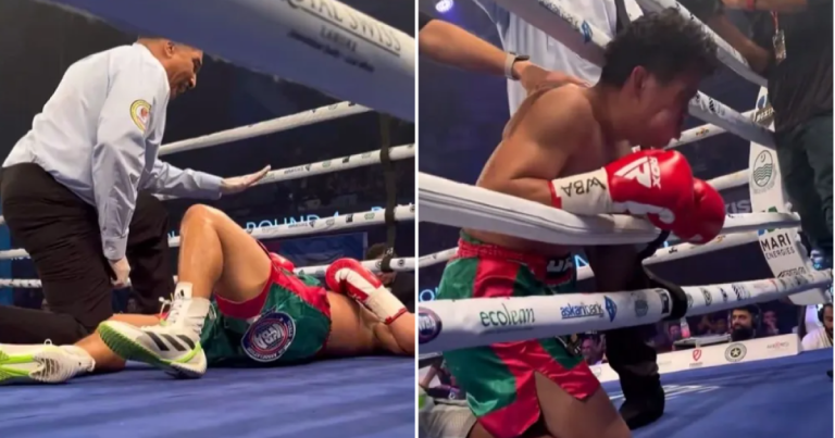 Boxer vomits after receiving deadly punch from opponent