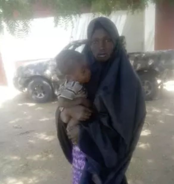 Wife of Boko Haram commander surrenders with toddler after husband killed by troops in Borno